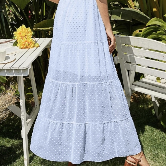 Kirundo Women's Summer Off Shoulder Maxi Dress Light Blue Size Small - Picture 5 of 7